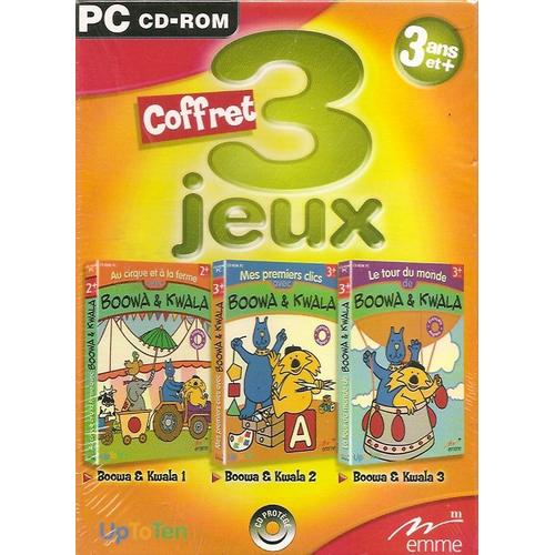 Coffret 3 Jeux Boowa Et Kwala : Au Cirque Et À La Ferme - Mes Premiers Clics - Le Tour Du Monde Pc