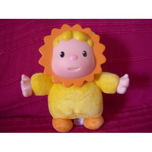 Poupee Cotoons Smoby Doudou Peluche Lion Jaune Orange De 23 Cms