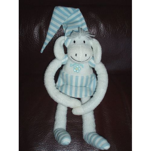 Doudou Grand Cheval/Ane Luminou Bleu