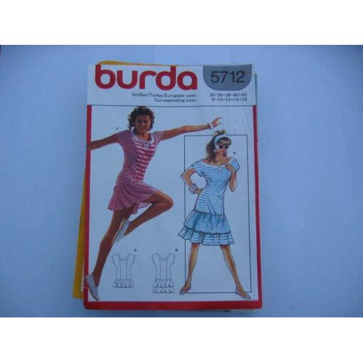 Patron Burda 7716 - Robe Dos Nu Courte Pour Soirée, Tailles 34 à 46, Neuf