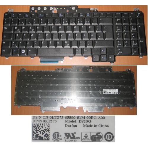 CLAVIER QWERTZ ALLEMAND pour DELL Vostro 1700 1720 1721 Series, XPS M1720 M1730 Series, NOIR / BLACK, Model: D820G, P/N: OKT273