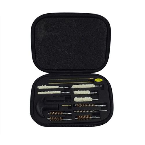 Kit de nettoyage pour pistolet de poing pour calibre .22 .38/.357/9 mm .40 .45, brosse universelle pour pistolet avec brosse à alésage en bronze, machoire en laiton et adaptateur fendu