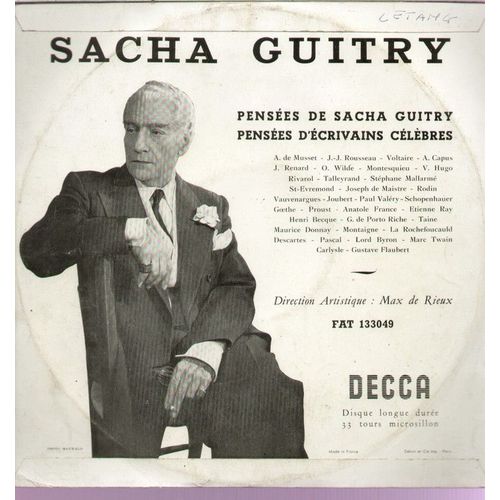 Pensees De Sacha Guitry - Pensees D'ecrivains Celebres