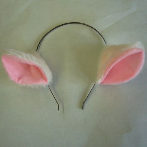 Oreille De Chat En Serre Tête Blanche Rose Modèle Kawaii Japonais Déguisement Cosplay Costume Soirée