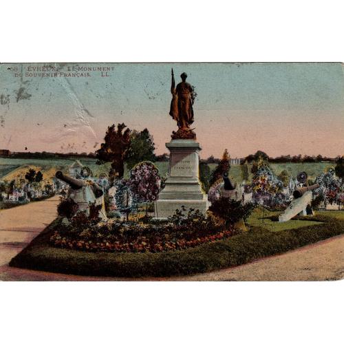 Carte Postale Ancienne, France, Eure ( 27 ), Evreux, Le Monument Du Souvenir Français - Oblitération 1933