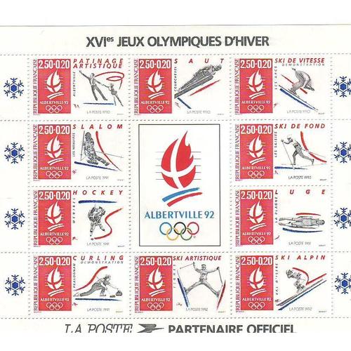 France  1992 - Blf N° 14 Neuf ** - " Albertville 92 " Jeux Olympiques D'hiver