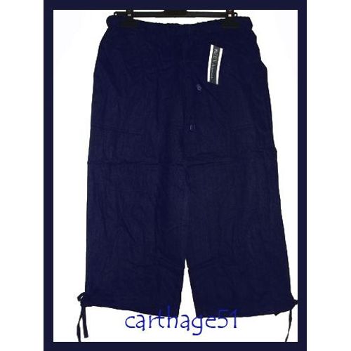 Pantacourt 100% Lin Fabrication Italienne Tailles  M(38) L(40) Xl(42) Xxl(44)  Beige Bleu Noir Blanc Ecru Marron Rouge Gris Taupe Pantalon Sarouel