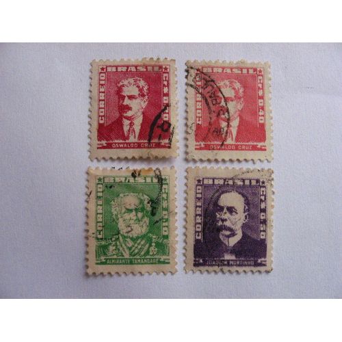 Brésil,4 Timbres De 1954