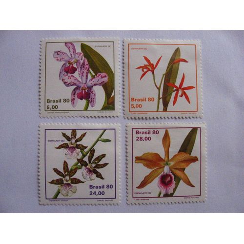 Brésil,4 Timbres De 1980