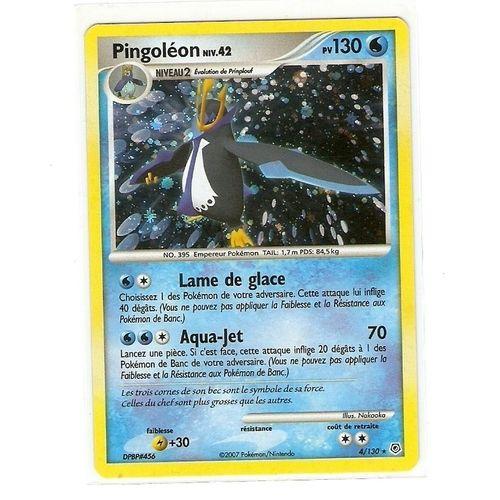 Pokemon - Lot 3 Cartes: Pingoleon Holo Niv 42 130 Pv 4/130 + Prinplouf 80 Pv + Tiplouf 60 Pv