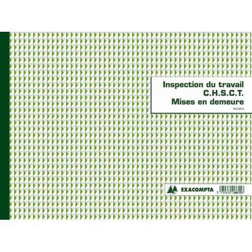 Registre De L Inspection Du Travail Et Chsct - Exacompta 6615