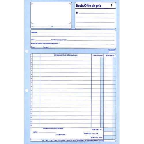 Devis / Offres De Prix : Manifolds Autocopiants Tripli