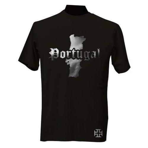 T-Shirt Portugal Noir & Argent Métalisé
