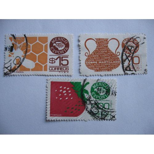 Mexique,3 Timbres De 1981