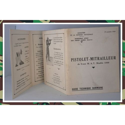 Guide Technique Sommaire - Pistolet Mitrailleur 9mm Modèle 1949