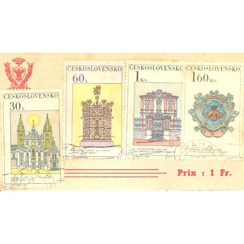 Ceskoslovensko . " Monuments. " 4 Valeurs Différentes .1968