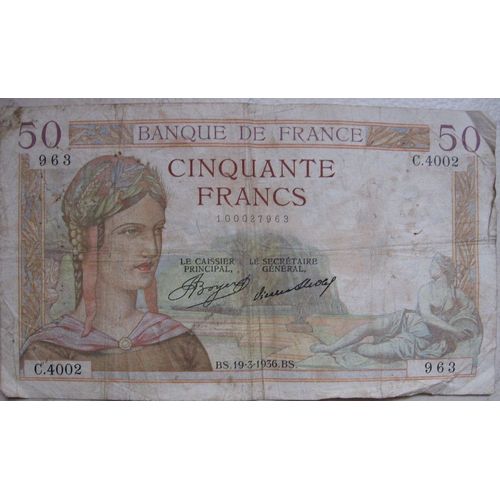 Billet 50 Francs Cérès 1936