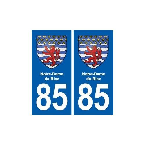 85 Notre-Dame-De-Riez Blason Autocollant Plaque Stickers Ville - Droits