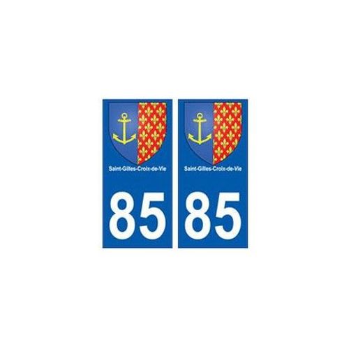 85 Saint-Gilles-Croix-De-Vie Ville Autocollant Plaque Blason - Couleur : Droits - Angles : Droits