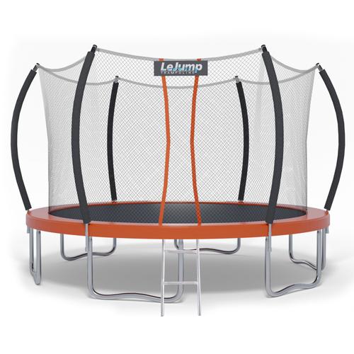 Trampoline Extérieur 366cm Rond Orange Grand Lejump Sunrise Pour Enfants Et Adultes