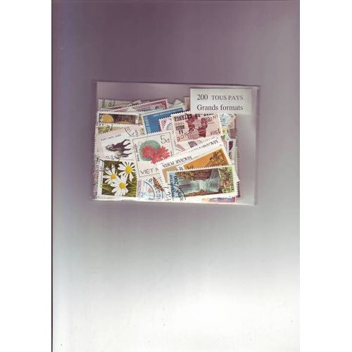 Tous Pays Grand Format - Lot De 200 Timbres Tous Differents -  Monde Entier : Afrique, Amerique, Asie, Europe, Oceanie.