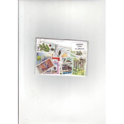 Arbres - Lot De 50 Timbres Tous Differents - Divers Pays Du Monde Entier