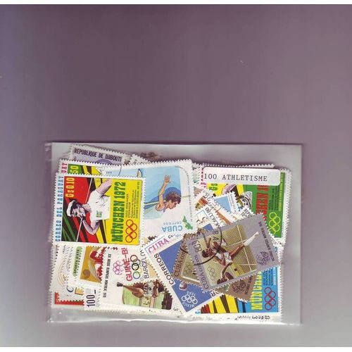 Athletisme - Lot De 100 Timbres Tous Differents - Divers Pays Du Monde