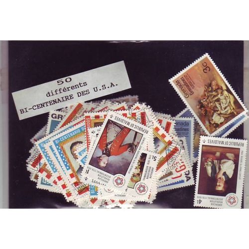 Bicentenaire Des Usa - Lot De 50 Timbres Differents - Divers Pays Du Monde