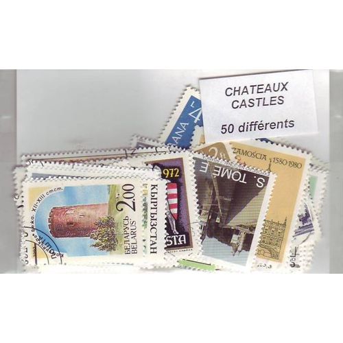 Chateaux - Lot De 50 Timbres Differents - Divers Pays Du Monde