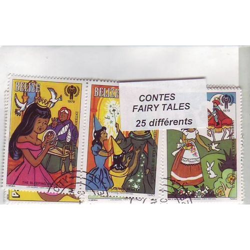 Contes - Lot De 25 Timbres Differents - Divers Pays Du Monde