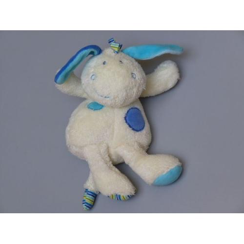 Doudou Âne Cheval Blanc Bleu Babysun Baby Sun