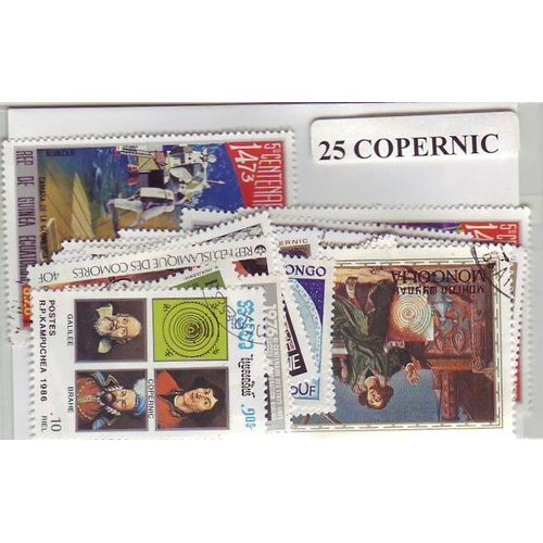 Copernic - Lot De 25 Timbres Differents - Divers Pays Du Monde