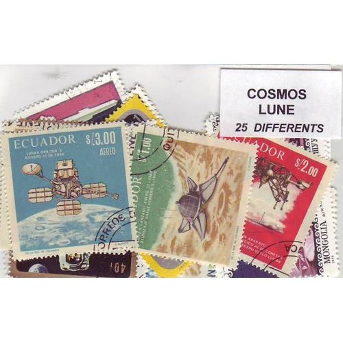 Cosmos Lune - Lot De 25 Timbres Differents - Divers Pays Du Monde