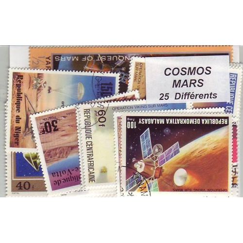 Cosmos Mars - Lot De 25 Timbres Differents - Divers Pays Du Monde