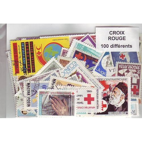 Croix Rouge - Lot De 100 Timbres Differents - Divers Pays Du Monde