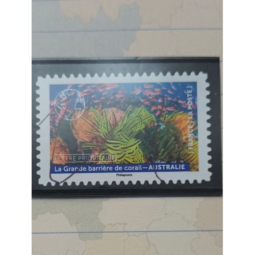 L309 -- Timbre Oblitéré France Autoadhesif N ° 2085 -- Année 2022 -- " Notre Planète Bleue : Paysages Marins Et Rivières, Grande Barrière De Corail, Australie".