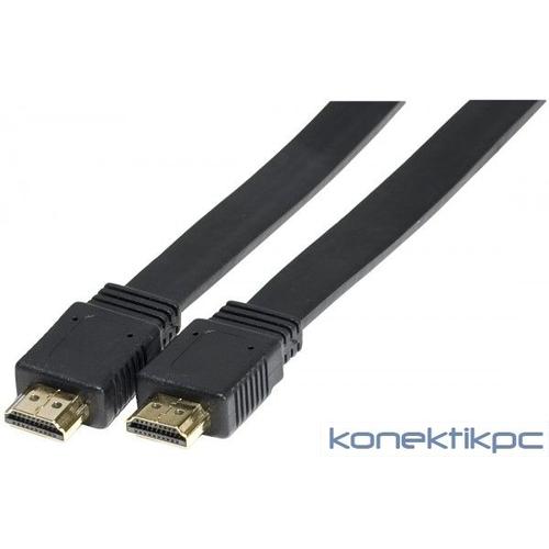 exertis Connect - High Speed - câble HDMI - HDMI mâle pour HDMI mâle - 3 m - noir - plat, support 4K