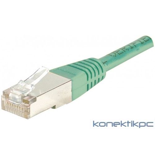 Tecline - Cordon de raccordement - RJ-45 (M) pour RJ-45 (M) - 2 m - paire torsadée écrantée (F/UTP) - CAT 6 - moulé - vert