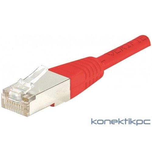 exertis Connect - Cordon de raccordement - RJ-45 (M) pour RJ-45 (M) - 1 m - blindé F/UTP - CAT 6 - IEEE 802.3bz - intérieur - rouge