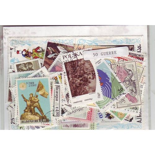 Guerre - Lot De 50 Timbres Differents Du Monde Entier