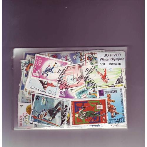 Jeux Olympiques D'hiver - Lot De 300 Timbres Differents Du Monde Entier