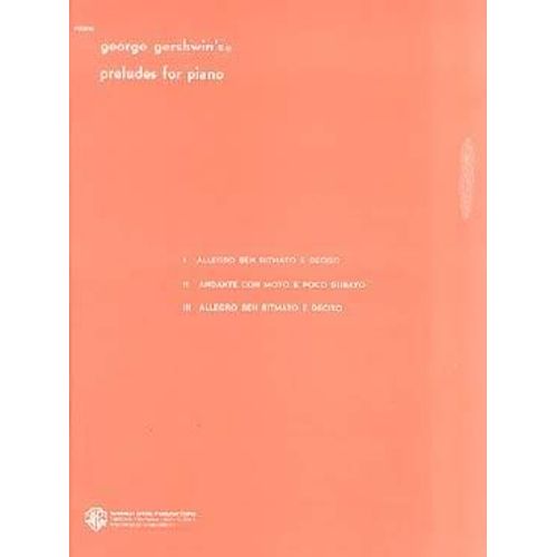 Gershwin : 3 Préludes For Piano - Alfred