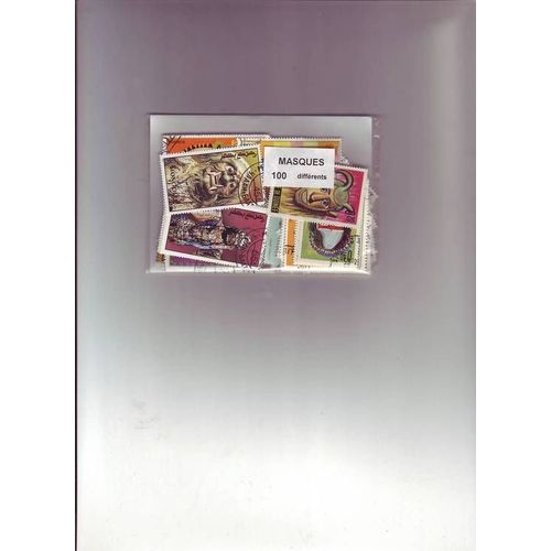 Masques - Lot De 100 Timbres Differents Du Monde Entier