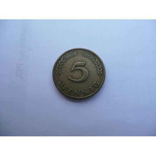 Pièce De 5 Pfennigs De 1950.