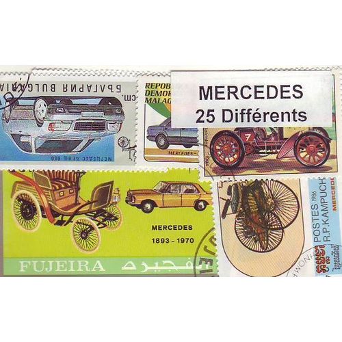 Voitures Mercedes - Lot De 25 Timbres Differents Du Monde Entier