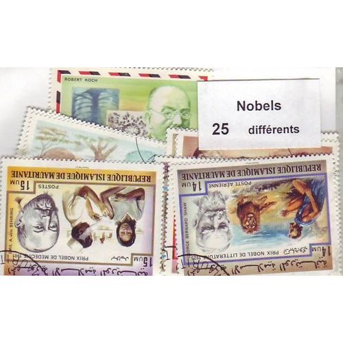 Nobels - Lot De 25 Timbres Differents Du Monde Entier