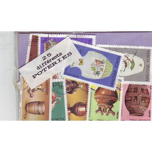 Poteries - Lot De 25 Timbres Du Monde Entier