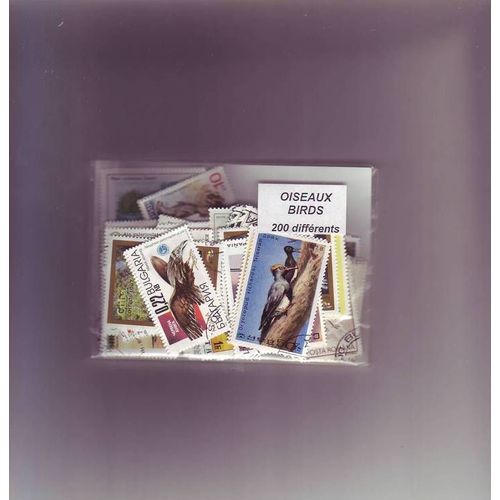 Oiseaux - Lot De 200 Timbres Differents Du Monde Entier