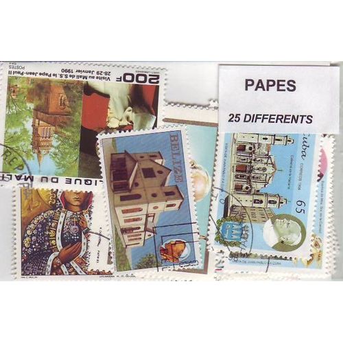 Papes - Lot De 25 Timbres Differents Du Monde Entier