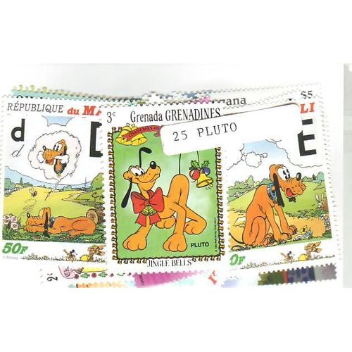 Pluto - Lot De 25 Timbres Differents Du Monde Entier